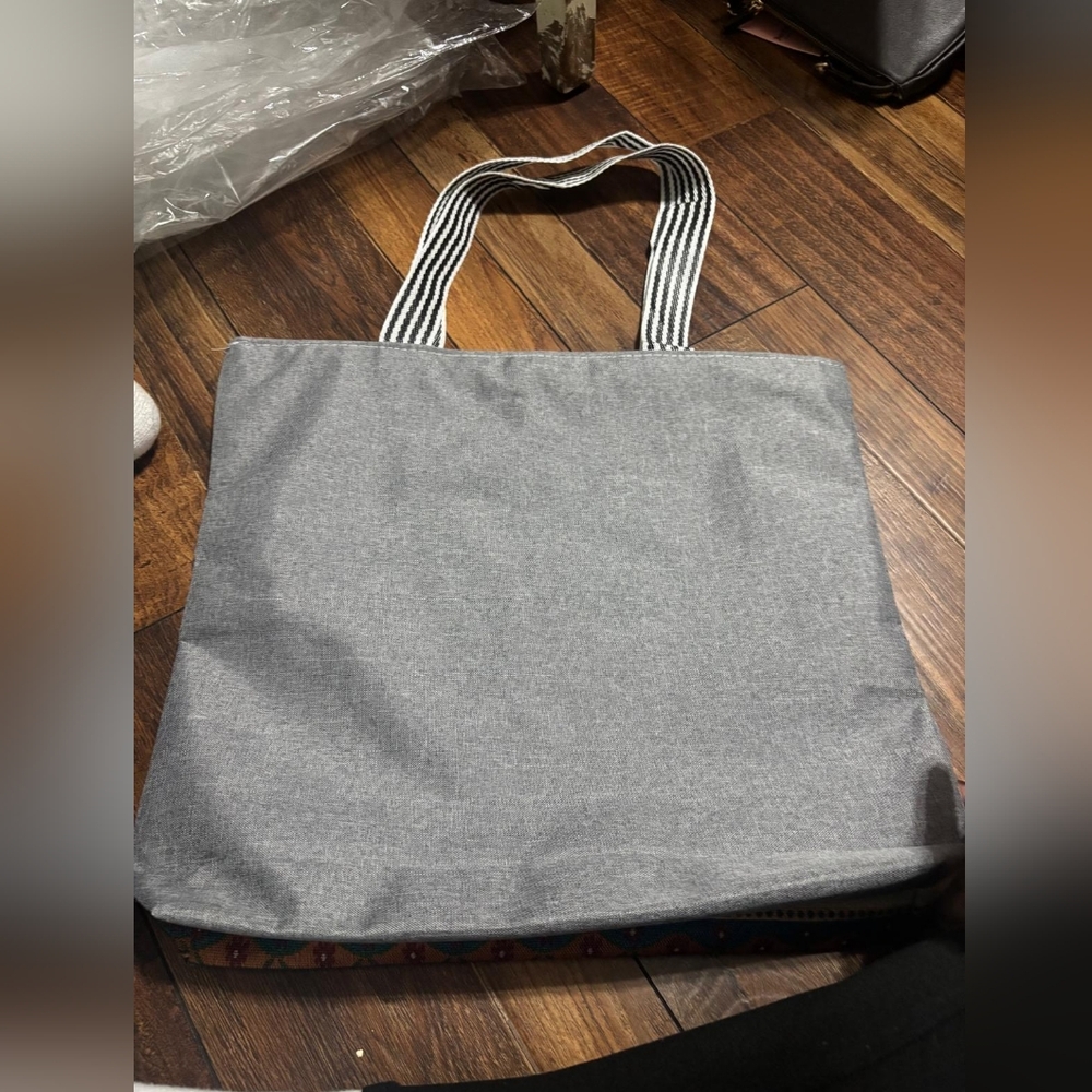 Elephant Print Canvas Tote Bag - Picture 2 of 3